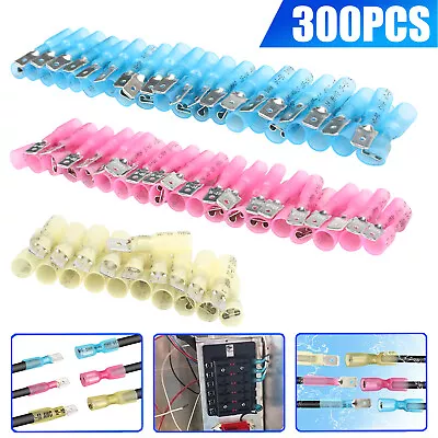 300PCS Electrical Heat Shrink Male Female Spade Wire Connectors Terminals Set • $9.99