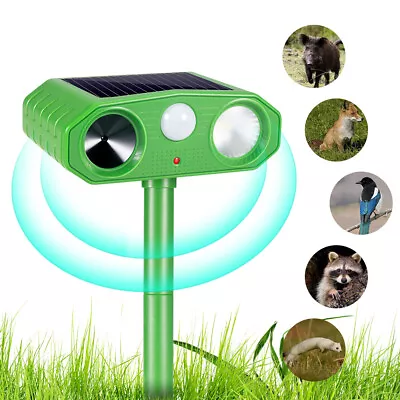 Solar Animal Repeller Ultrasonic Outdoor Mole Repellent Motion Sensor+Led Light • $19.82