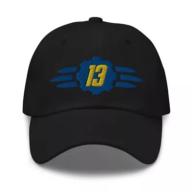 Vault 13 Fallout Inspired Video Game Embroidered Dad Hat Video Gamer Cap BLACK • $28