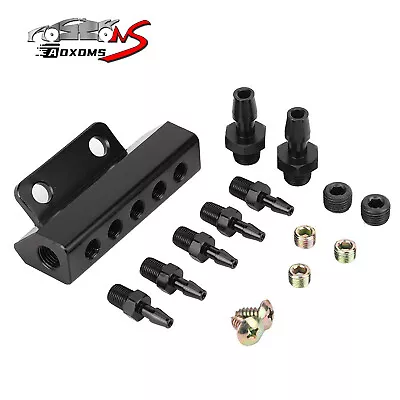 Universal 5 Port Car Vacuum Block Intake Manifold Fuel Gas Wastegate Turbo Boost • $16.99