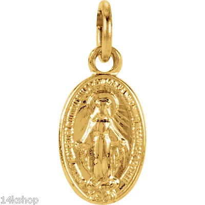 14k Gold Virgin Mary Blessed Mother Miraculous Miniature Charm Tiny Pendant NEW • $60