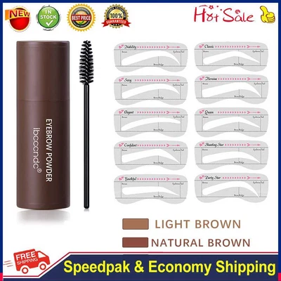 £4.79 • Buy Shaping Set Waterproof Brow Stencils Powder Kit Natrual Eye Eyebrow Stick Hair