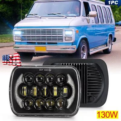 DOT 5x7  7x6inch Rectangle LED Headlight H4 For Chevy G10 G20 G30 Van 1978-1995 • $36.99