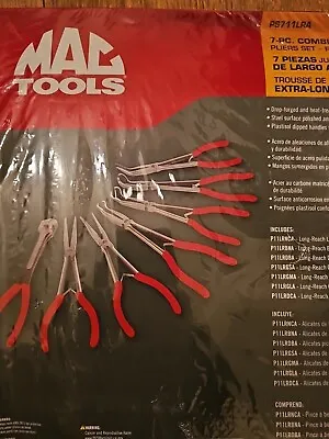 Mac Tools P11-Series 7-Pc  Red Gripped Long Reach Combi Pliers Set  PS711LRA • $186.58