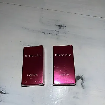 2 Lancome Paris Women Eau De Perfume Miracle 0.16 Oz 5 Ml Travel Size • $22.75