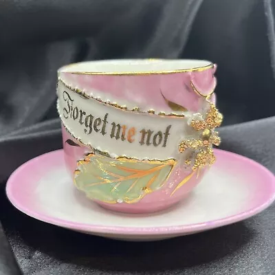 Vintage  Cup & Saucer Set Forget Me Not German Demitasse Small Teacup • $20