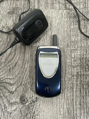 Motorola V60i Vintage Cell Flip Phone Navy Blue Alltell  Works • $31.45