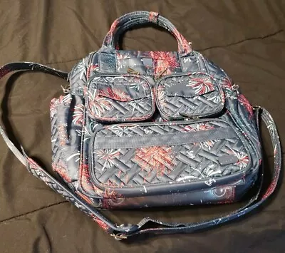 Lug Mini Puddle Jumper Crossbody Bag Quilted Travel Luggage Carry On “Fireworks” • $50