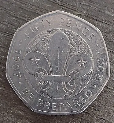 Scouting Movement Be Prepared 2007 50p Pence Coin Circulated - Used Condition • £1