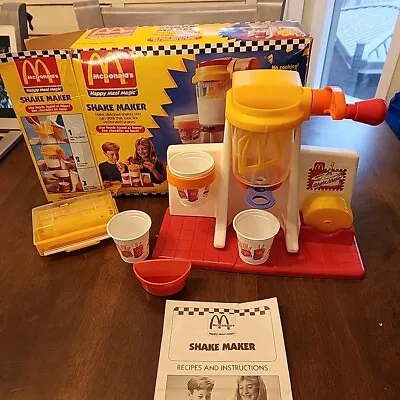 VINTAGE McDONALDS HAPPY MEAL MAGIC SHAKE MAKER Playset Cups Lids Straw Dispenser • $68.99