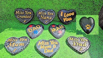 Memorial Garden Plaque Stone 'Miss You' Heart Rembrace Home Or Grave Side • £12.99