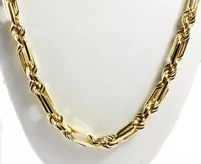 182.50 Gram 14k Yellow Gold Solid Men's Figarope Milano Chain Necklace 26  9 Mm  • $11937.70