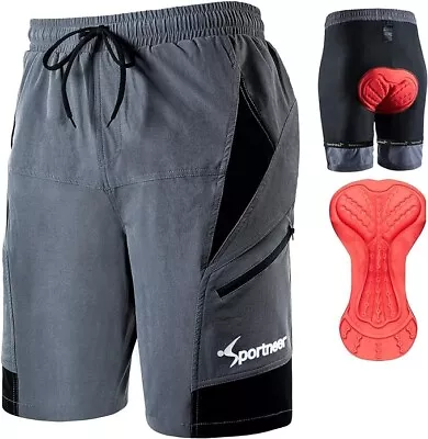 W3 Sportneer Mens Mountain Bike Shorts - 3D Padding MTB Cycling Shorts Loose Fit • $20