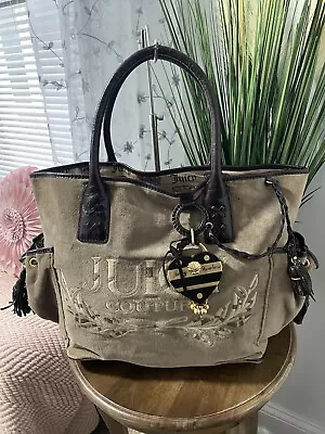 Vintage Juicy Couture 90s Y2K Purse Velour And Leather Purse Tote Bag • $180