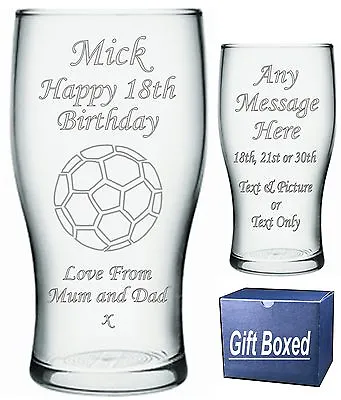 £9.99 • Buy Engraved Pint Glass 18th 21st 30th Birthday Gift SG1