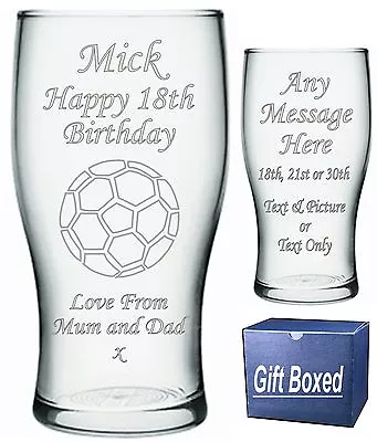 Engraved Pint Glass 18th 21st 30th Birthday Gift SG1 • £9.99