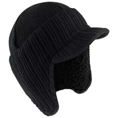 Fleece Lined Beanie Hat Ear Protection Bomber Hats Winter Peaked Knit Cap  Men • $18.02
