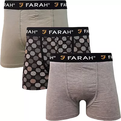 Farah Mens Lonen 3 Pack Elasticated Underwear Boxers Boxer Shorts - Assorted • £16.95