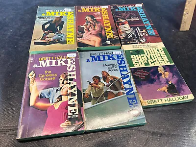 Lot Of 6 Brett Halliday MIKE SHAYNE Dell Vintage Paperbacks Lot C • $13.16