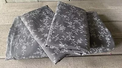 Ikea Kopparranka Sheet & Pillowcases Gray Floral Set/3 King • $32.95