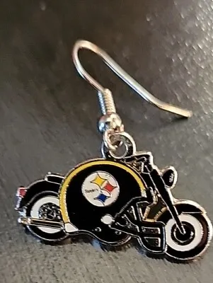$6.99 • Buy Pittsburgh Steelers Earrings Pierced Dangle Football Helmet Motorcycle 2007
