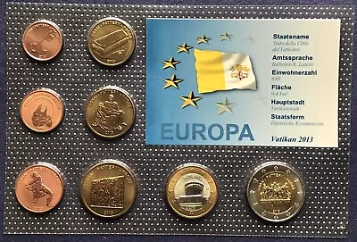 Vatican 2013 1 Cent/Ceros - €2 Euro/Xeros Pattern Trial Probe Essai Coin Set • $27.63