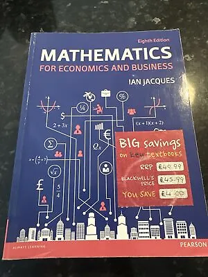 Mathematics For Economics And Business By Ian Jacques (Paperback 2015) • £14.27