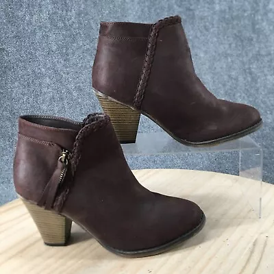 Mia Boots Womens 8 M Nori Ankle Booties Heels Casual Brown Faux Leather Zipper • $27.99