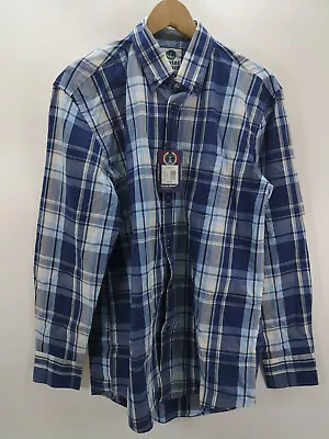 Mens Charles Wilson Long Sleeve Blue Check Shirt M • £9.99