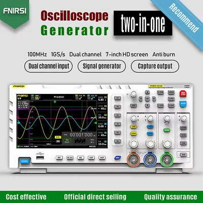 FNIRSI-1014D 7  LCD 2 Channel Signal Generator Digital Storage Oscilloscope H0V2 • $158.99
