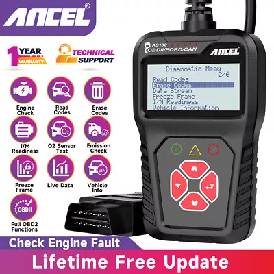 ANCEL AS100 Car OBD2 Scanner Code Reader Check Engine Fault Diagnostic Tool • $32.99