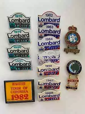 RAC Enamel Badge 1977 Cumbria MSG Enamel Badge 1979-80 11 Lombard Rally Badges • £7.50