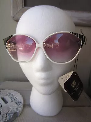 Vintage 1980's BALENCIAGA Paris France SUNGLASSES 2403 BLN White Black Plastic • $19.99