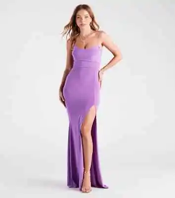 Adera Formal Sweetheart Mermaid Long Prom Dress Purple Size Small • $26.99