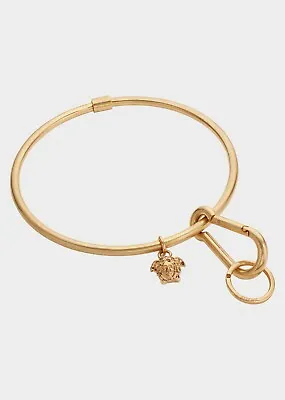 NEW Versace Gold Tone Medusa Hoop Key Ring • $295