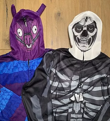 Fortnite Boys Sweatshirts Size Large Llama Skull Cosplay Hoodie Full Zip Face • $34.99