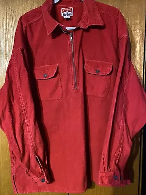 Vintage Marlboro Unlimited Corduroy Shirt Jacket Pullover Red Adult Size XXL • $30