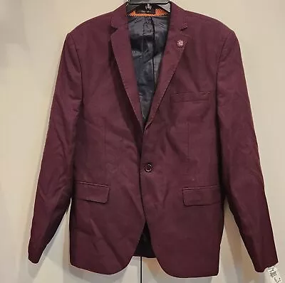 CASABA Men's Burgundy Red Fully Lined Sport Coat Jacket Blazer • $69.29