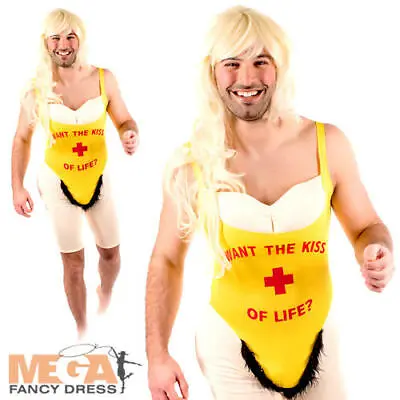 £18.49 • Buy Novelty Kiss Of Life Guard Mens Fancy Dress Stag Party Baywatch Adults Costume