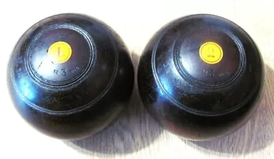 2 Vintage Thomas Taylor Reconditioned Brown Lignum Vitae Lawn Bowls Size 2-8 • £24.50