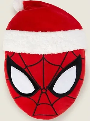 NEW Marvel SPIDER-MAN Christmas Santa Plush Face Cushion Pillow • £9.99