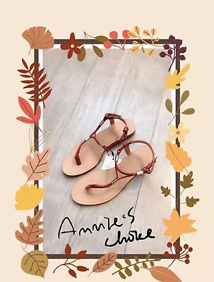 $35.99 • Buy ZARA Women's Flat Sandals With Gold-tone Detail(Brown,  US 6/EUR 36)