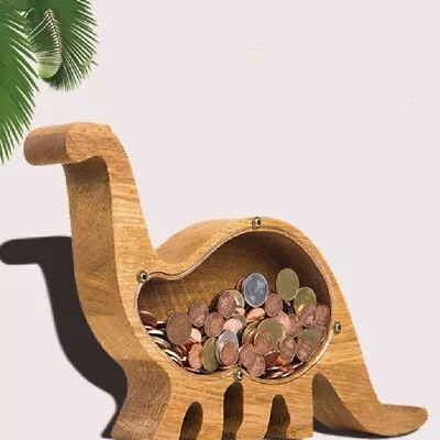 New Wooden Animal Shape Piggy Bank Handcrafted Saving Money Coin Box Kids Toy AU • $19.64