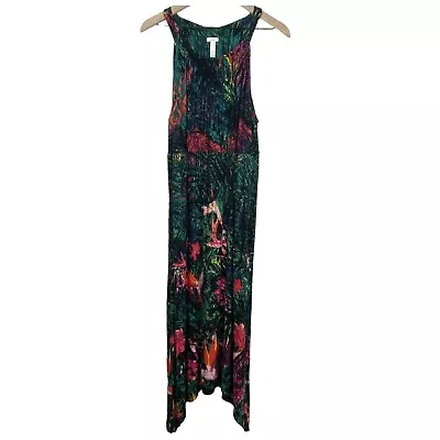 Soma Dress Womens XL Sleeveless High Neck Midi Dress Amazon Tropics Stretch • $31.49