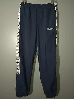 Adidas Retro TNT  Tape Wind Track Pants Trace Blue Trefoil Logo Down The Legs... • $15