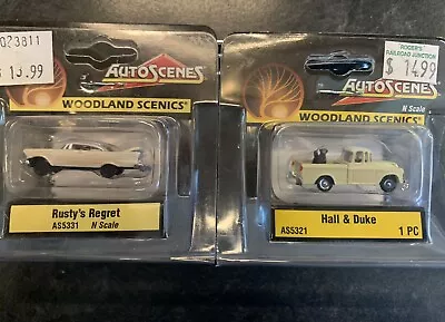 N Scale Woodland Scenics AutoScenes Rusty’s Regret & Hall & Duke Truck New • $18.50