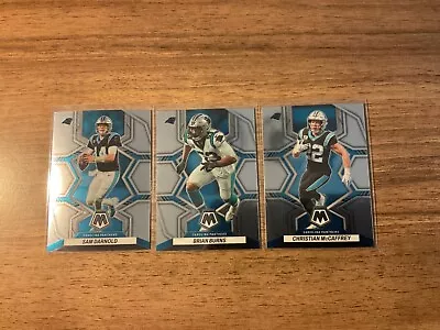 2022 Panini Mosaic Football Carolina Panthers 3 Card Lot McCaffrey Burns Darnold • $2.99