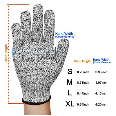 Cut Resistant Gloves Food Grade Level 5 Protection Safety Kitchen Cuts Gloves • $14.35