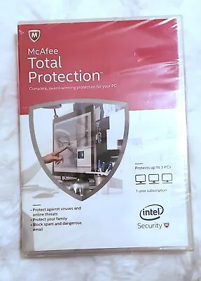McAfee Total Protection 2015 - Protects Up To 3 Devices - Sealed • $20