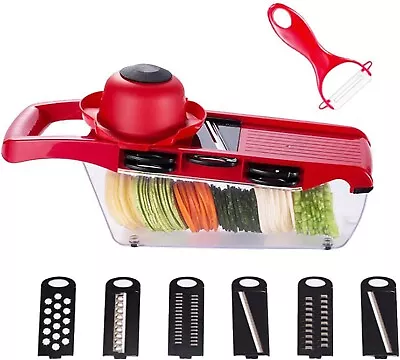 £8.90 • Buy Mandoline 6in1 Slicer Julienne Cutter Fruit Vegetable Chopper Peeler Grater Tool